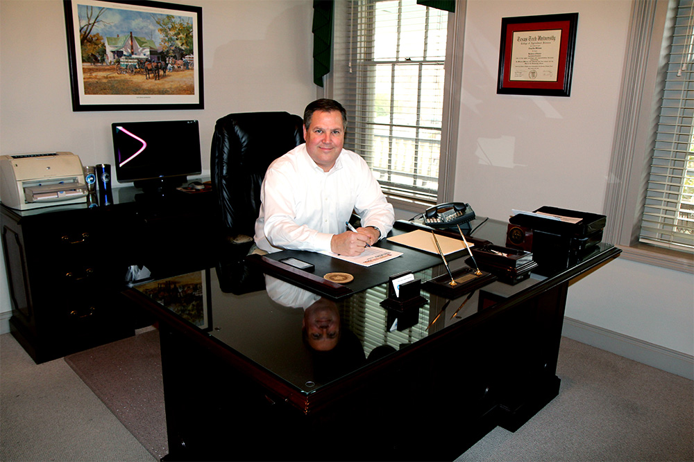 Tony Williams at his desk in his office
