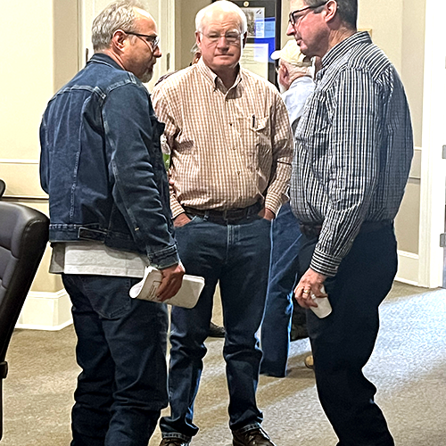 Producers R.N. Hopper (left), Martin Stoerner (middle), and Barry Evans (right) talkin' cotton!