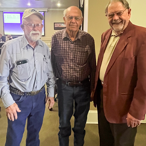 Long-time cotton industry producers and one researcher are still doing their part for High Plains cotton. Ronald Groves (left), Dale Swinburn (middle) and Jaroy Moore (right).